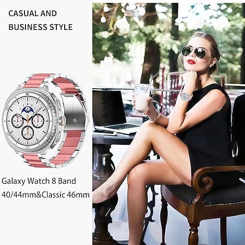 Vista 18 de GOLDTOLUCK No Gap Stainless Steel Band Compatible with Samsung Galaxy Watch 8 7 6 5 4 Classic FE Pro Ultra 40mm 44mm 46mm 43mm 47mm 45mm 42mm