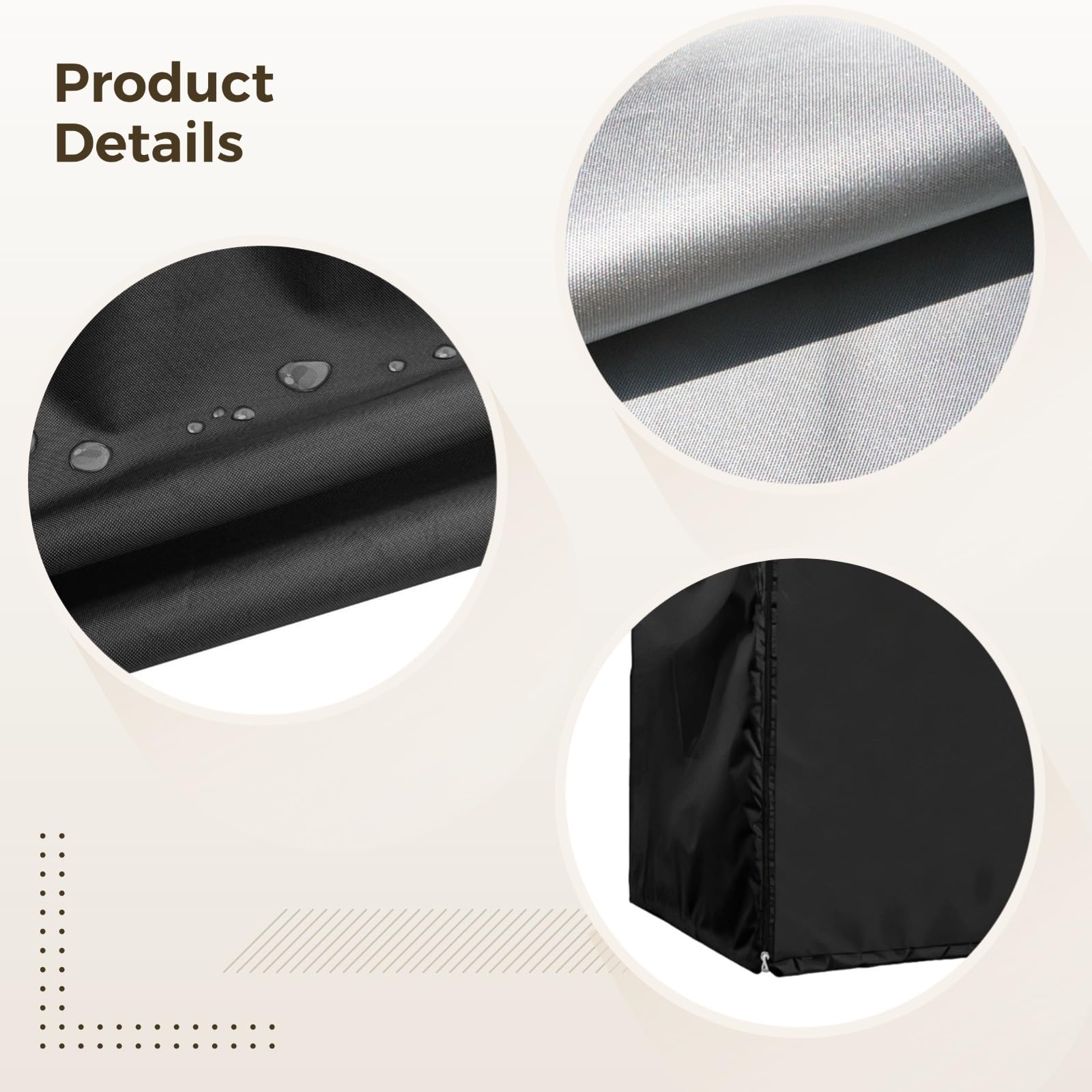 Funda para equipos de laboratorio, muebles, sofá: negro, tela Oxford plateada, impermeable, resistente al sol, a prueba de polvo, refrigerador al aire libre, 59 x 59 x 143 cm