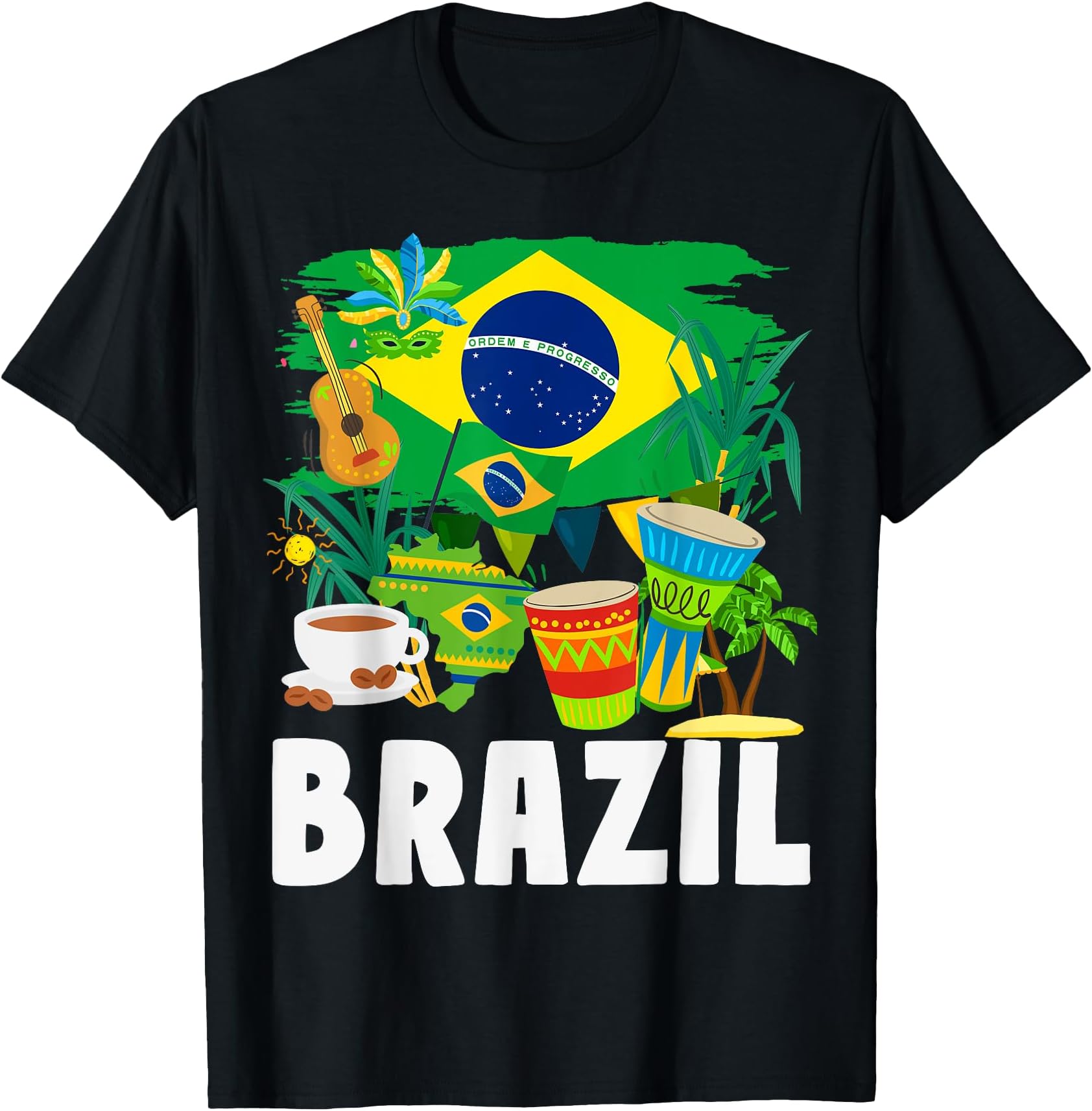 Brazil Flag Outfit Idea For Kids Brasil & Brazilian Flag T-Shirt