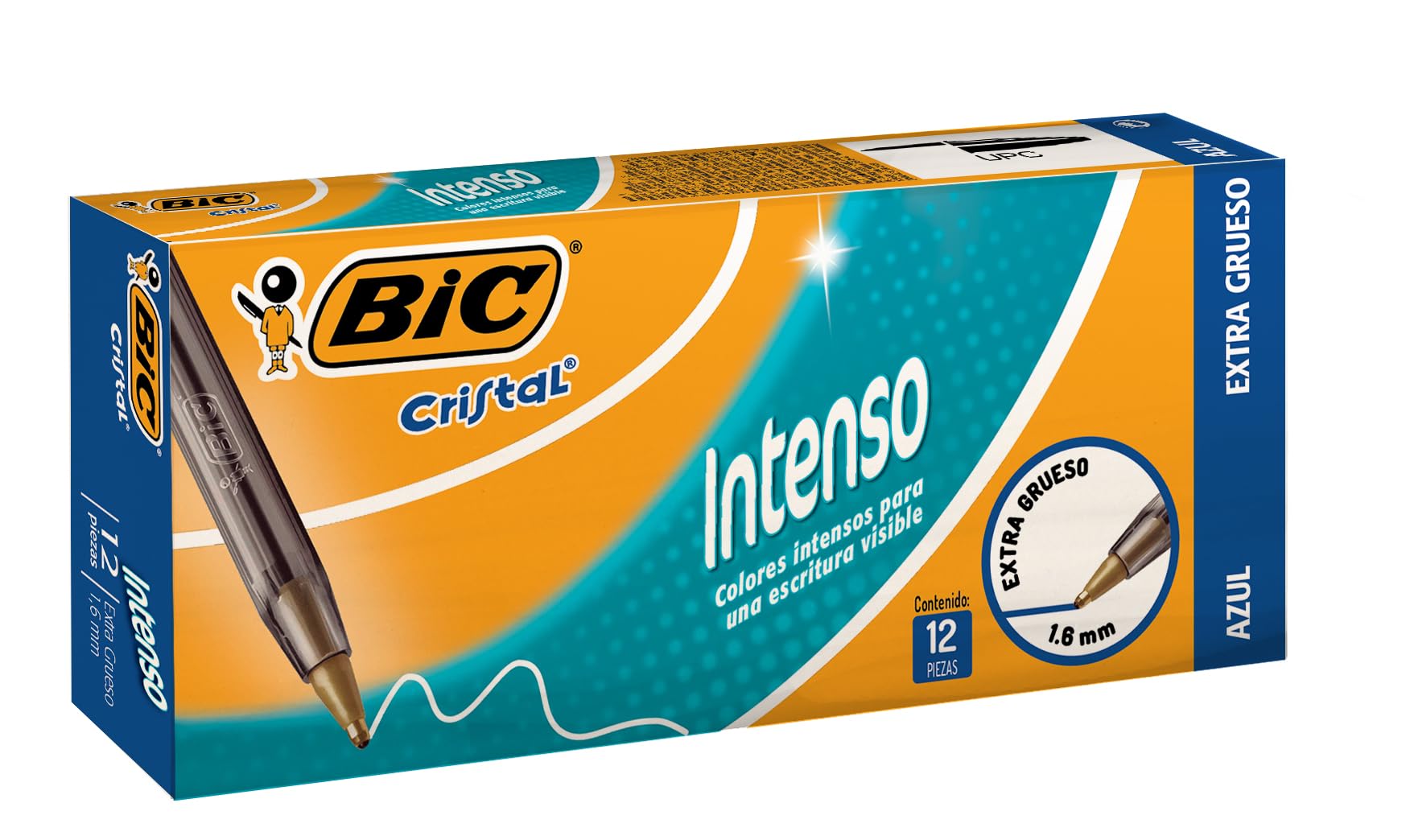 Cristal Ballpoint Stick Pen, Blue Ink, Bold, Dozen