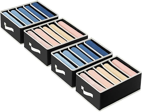 Miniatura 10 de DIMJ Organizadores grandes de ropa para armario, organizador de ropa plegable para jeans, suéter, camisa, pantalones, ropa interior, cajón de ropa