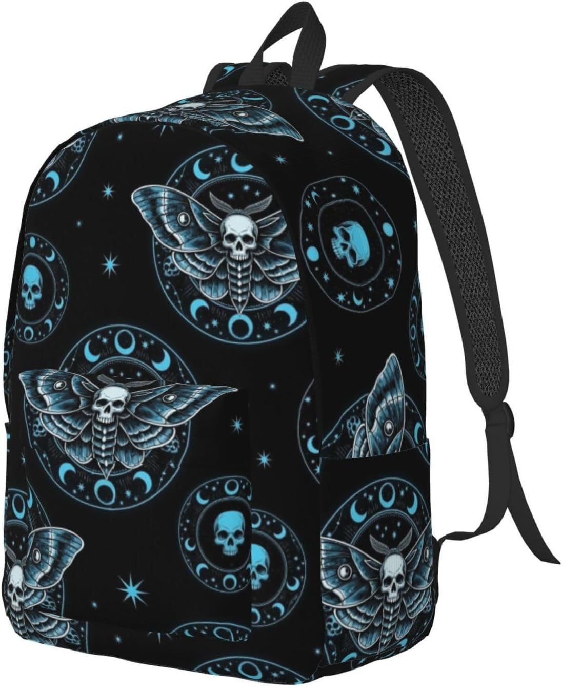 Travel Laptop Backpack - Compatible with Occultism Goth Moth Dead Skull Moon - Business Backpack Anti-Theft College Book Backpack for Women Men, Breathable and Lightweight Gym Bag