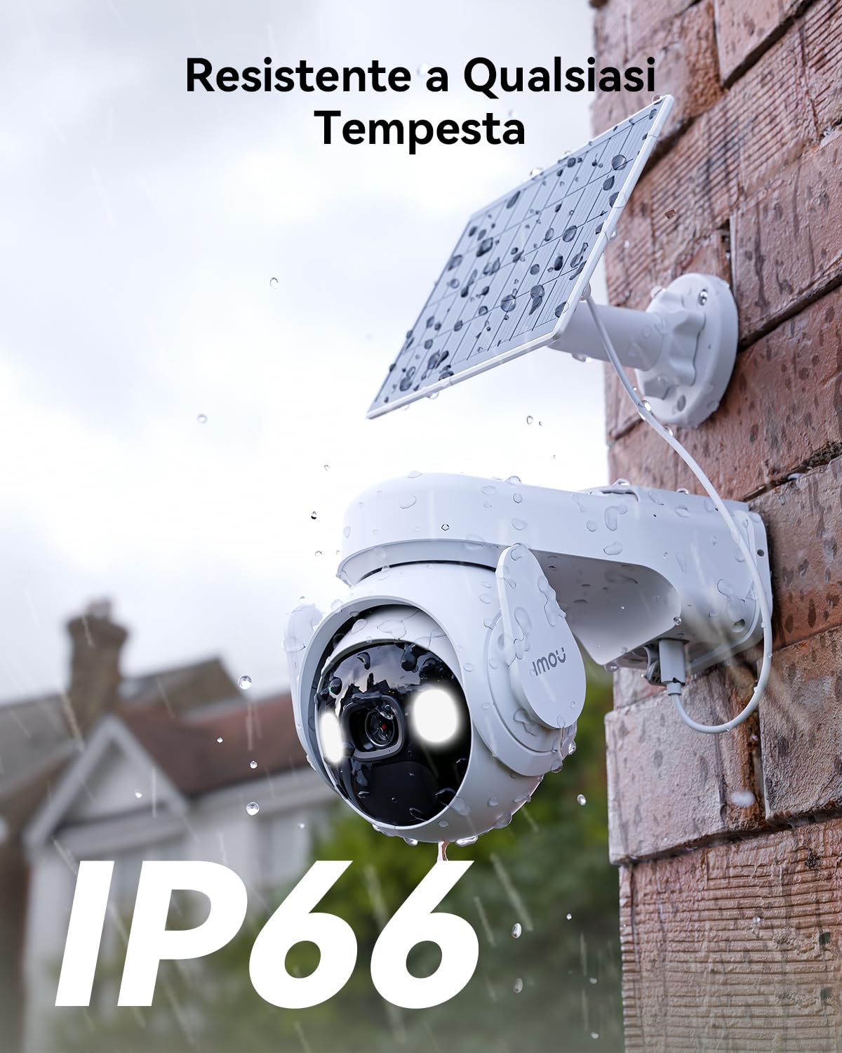 Imou 2K Telecamera Wi-Fi Esterno Senza Fili con Batteria 15000mAh, Videocamera Sorveglianza Pannello Solare, Audio Bidirezionale, Rilevamento PIR & Umano, Visione Notturna a Colori, IP66 Cell PT Kit
