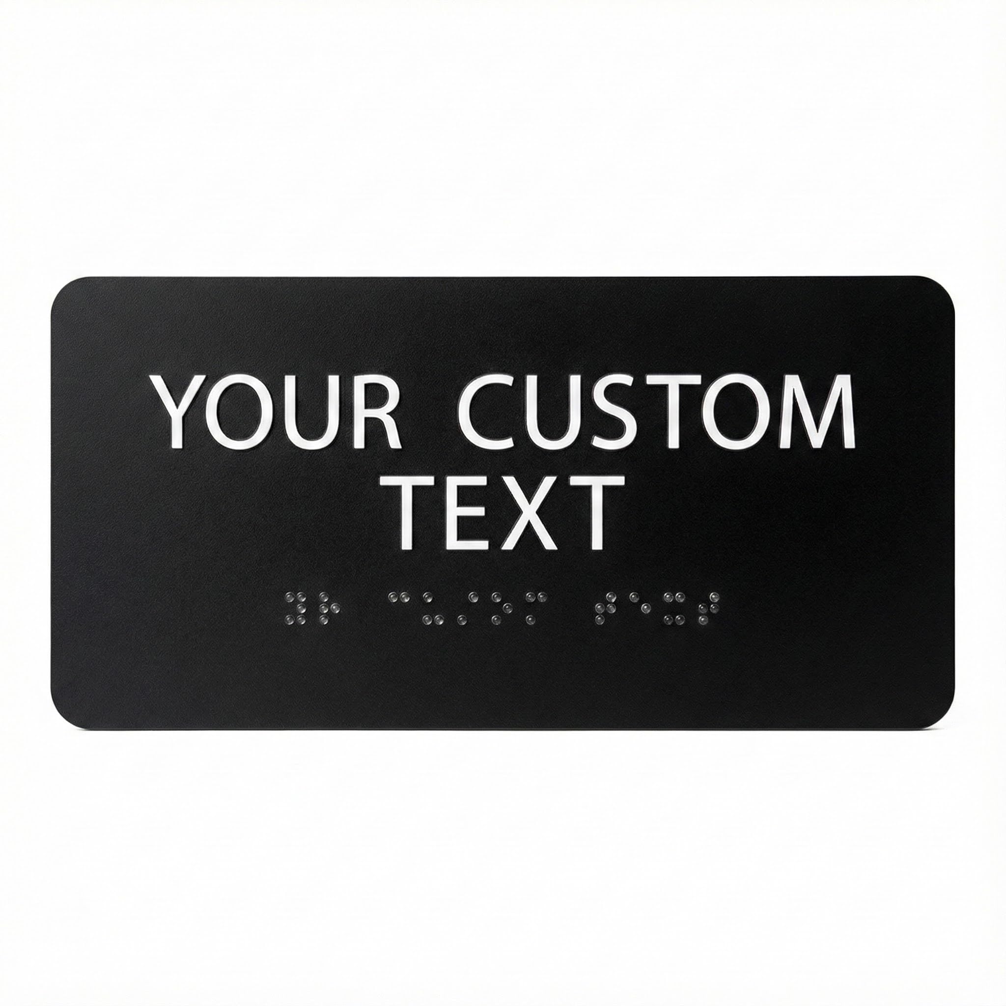 Alpha Dog Custom Braille Room Sign Black