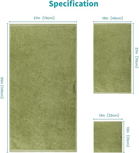 Vista 224 de SEMAXE - Juego de toallas de baño grises, 2 toallas de baño, 2 toallas de mano, 4 toallas faciales, toalla 100% algodón para baño, toalla suave