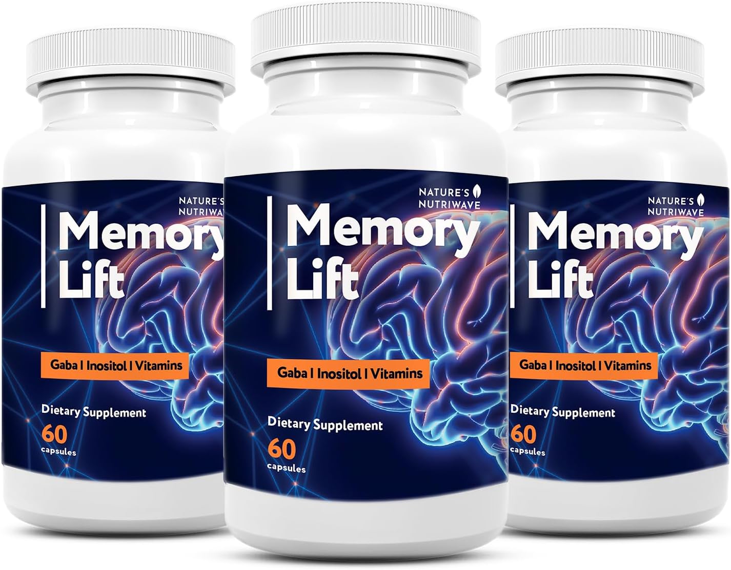 Memory Lift Capsules – Natural Daily Supplement with Vitamins A, C, D, E, B-Complex, Biotin & Choline – Made in USA, GMP-Certified, Non-GMO, Vegetarian – 60 Capsules, 6 Month Supply
