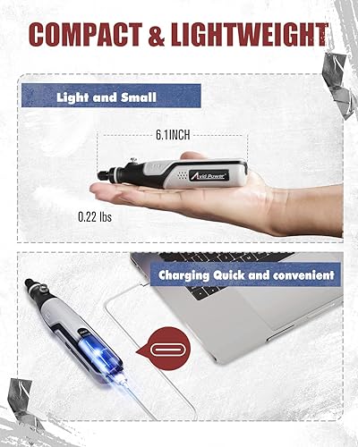 Miniatura 4 de AVID POWER Herramienta rotativa inalámbrica de 4 V con batería para aseo de uñas de perro y trabajos ligeros, 3 velocidades variables (15,000 RPM