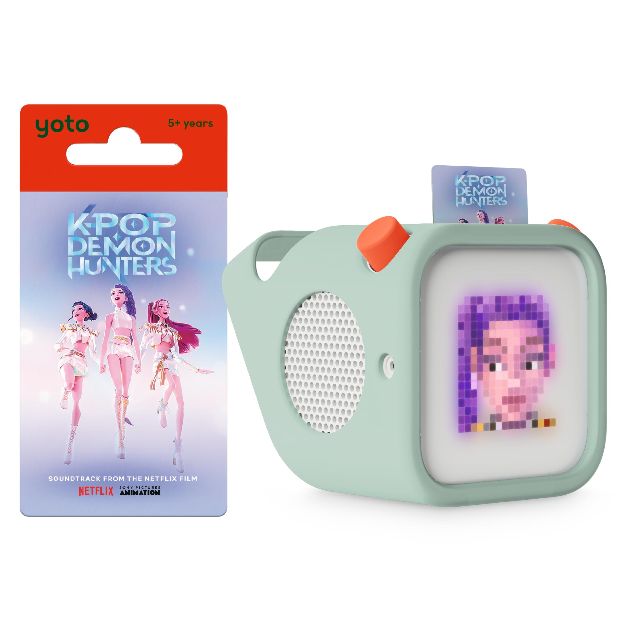 YOTO Player Bundle + Kpop Demon Hunters + Frog Soup Adventure Jacket - Kids Bluetooth Audio Speaker, All-in-1 Screen-Free Device Plays Stories Music Podcasts Radio White Noise Thermometer Nightlight