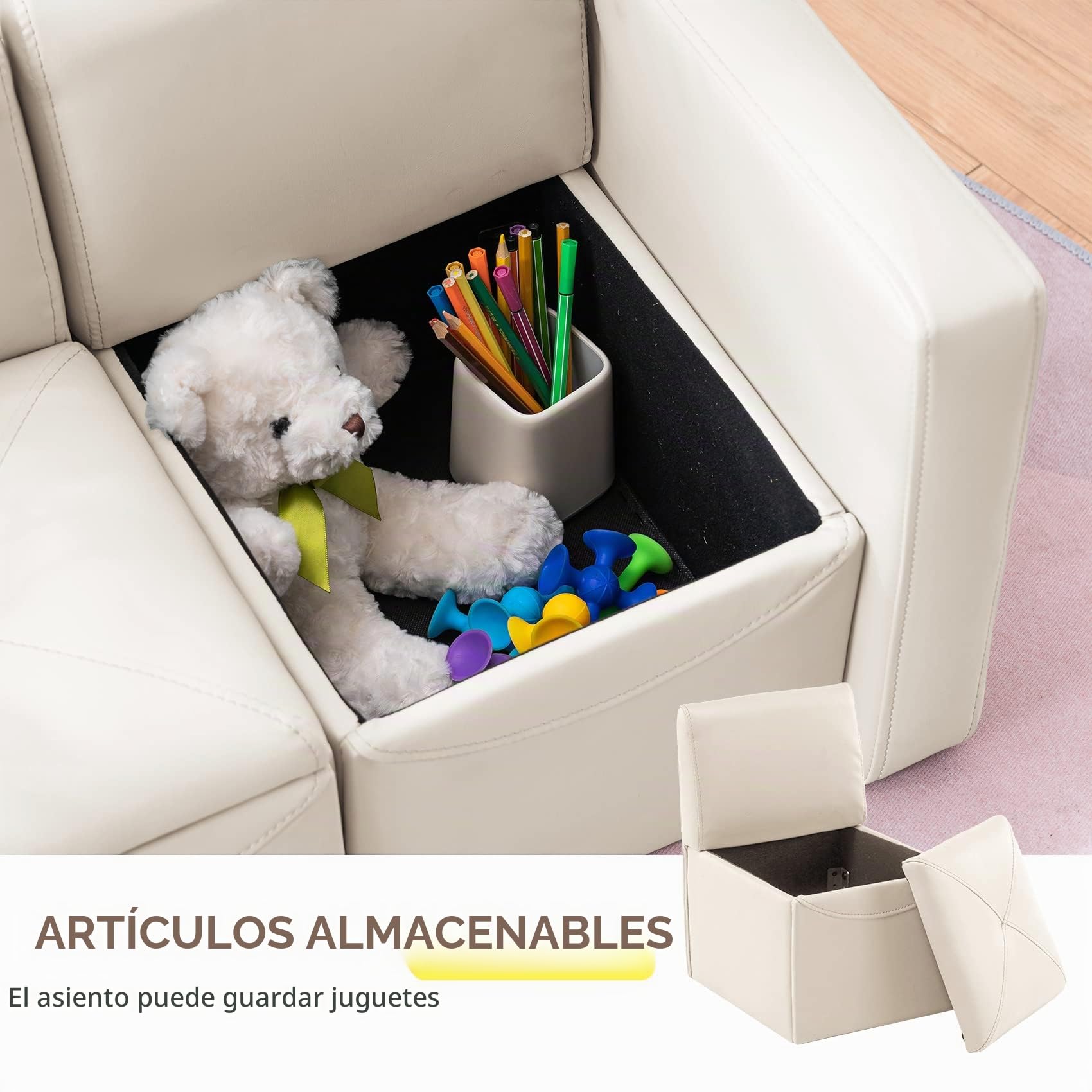 Amazon.com: UNICOO - Sofá infantil 2 en 1 con mesa, 2 sillas y