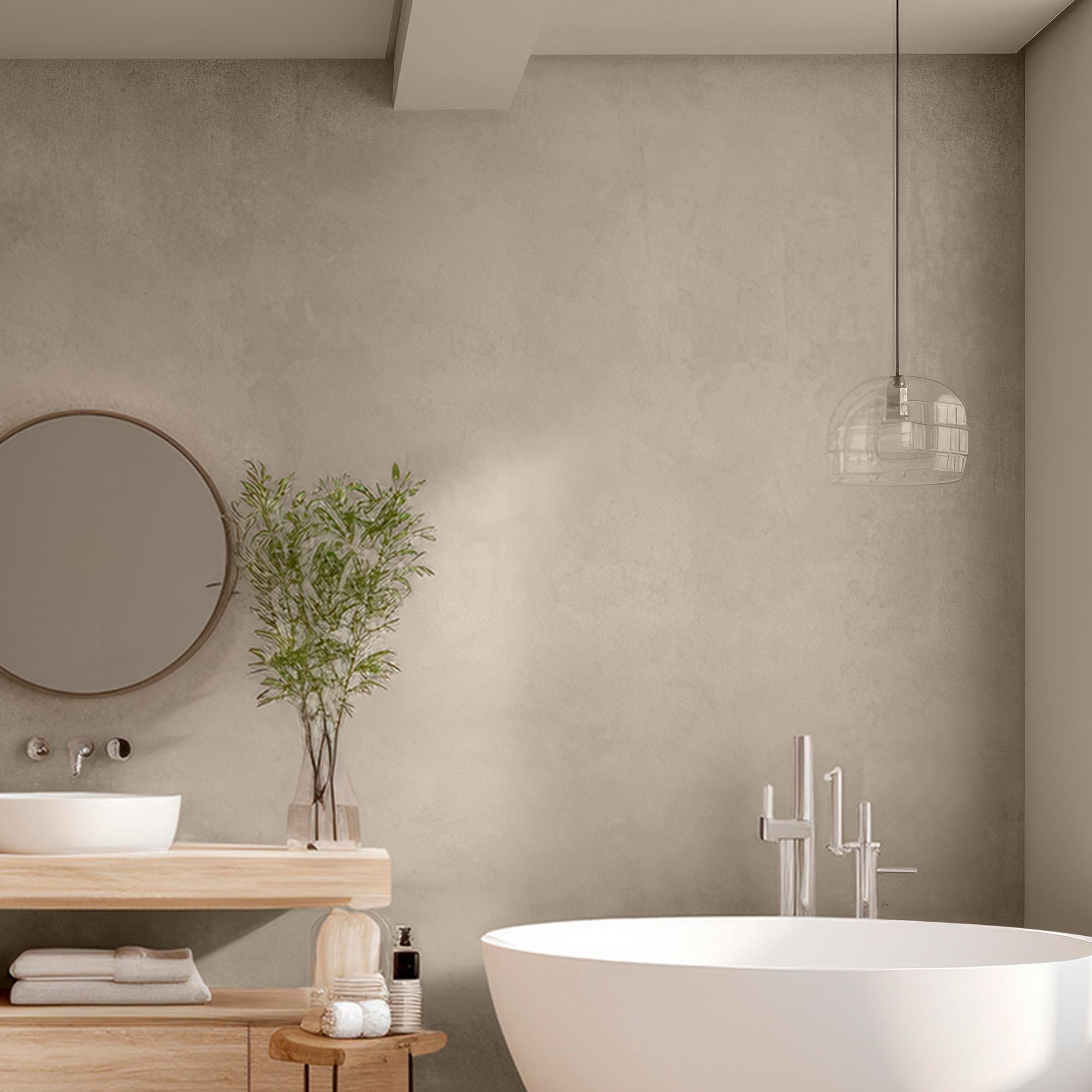EPODEX CONCRETE EFFECT Stucco effetto cemento - Sand | Intonaco strutturato per pareti, piastrelle & altro - Interno & Esterno - 5 kg (5 m² - strato di 1 mm)