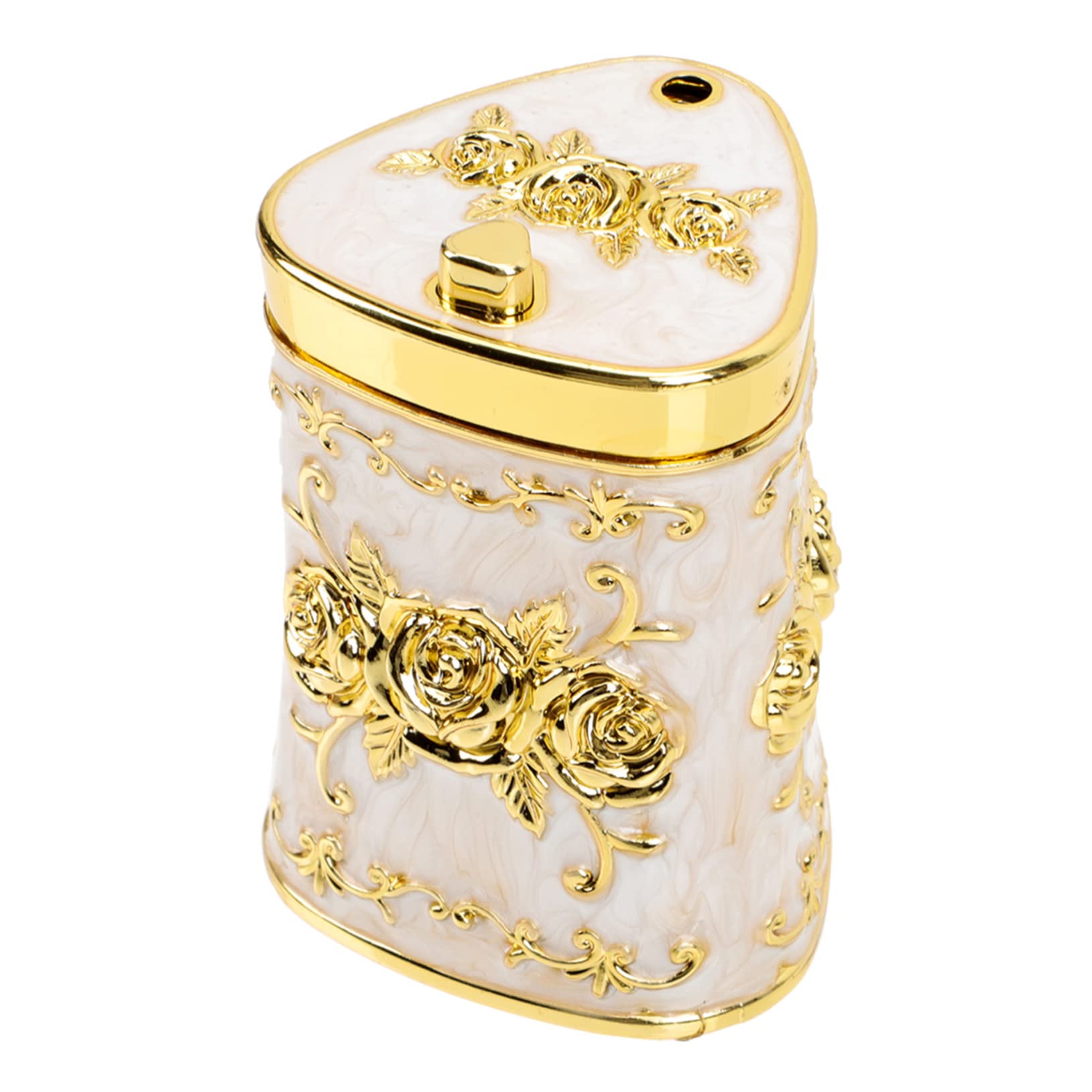 Yardenfun Box European Toothpick Holder Vintage Retro Toothpick Container Press Flower Toothpick Holder Desk Topper Flower Design Toothpick Jar Plastic White European Style Storage Tank