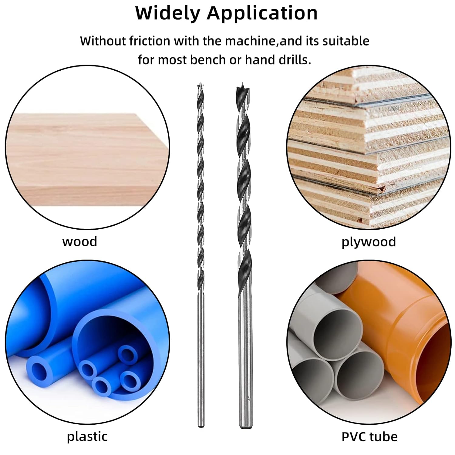 Extra Long 12" Brad Point Wood Drill Bit Set (12 Pack with Storage Sleeve) Carpenters Quality - Drill Splinter-Free Perfectly Round Holes in All Types of Wood: Tools & Home Improvement