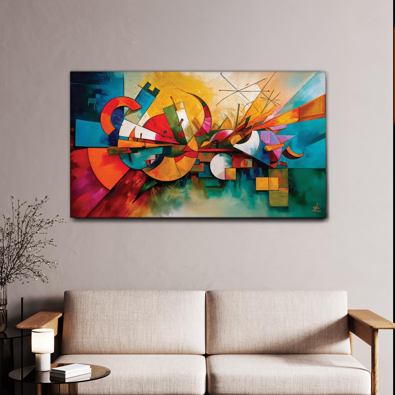 Giallobus - Quadro - 17 - Città astratta - Tela Canvas Telaio Standard - 140x80 - Pronto da appendere - Quadri moderni per la casa