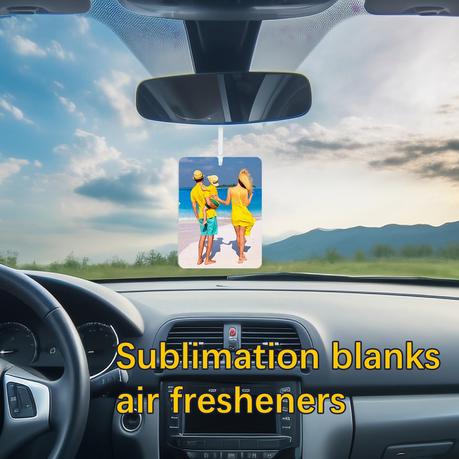 LIZOIDZSM- 200 piezas de ambientadores de sublimación en blanco, ambientadores de coche de sublimación en blanco con embalaje, ambientadores de bricolaje para decoración colgante de coche y hogar