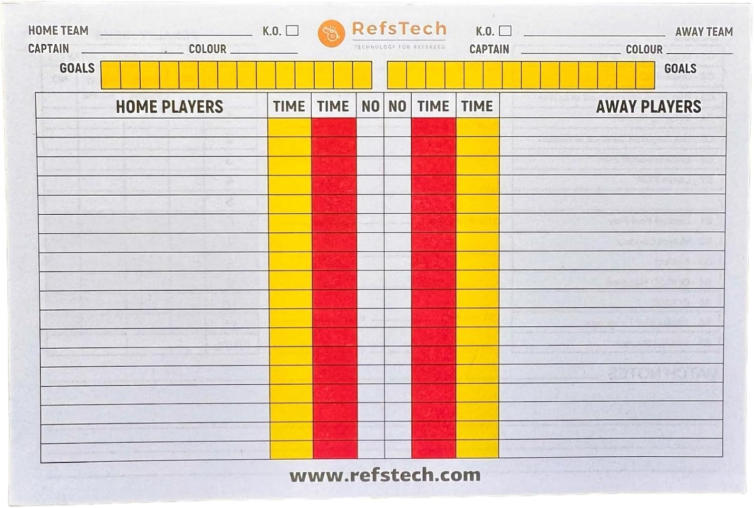 Referee Match Pad with Sinbin Option (Coloured) (Without SinBin ...