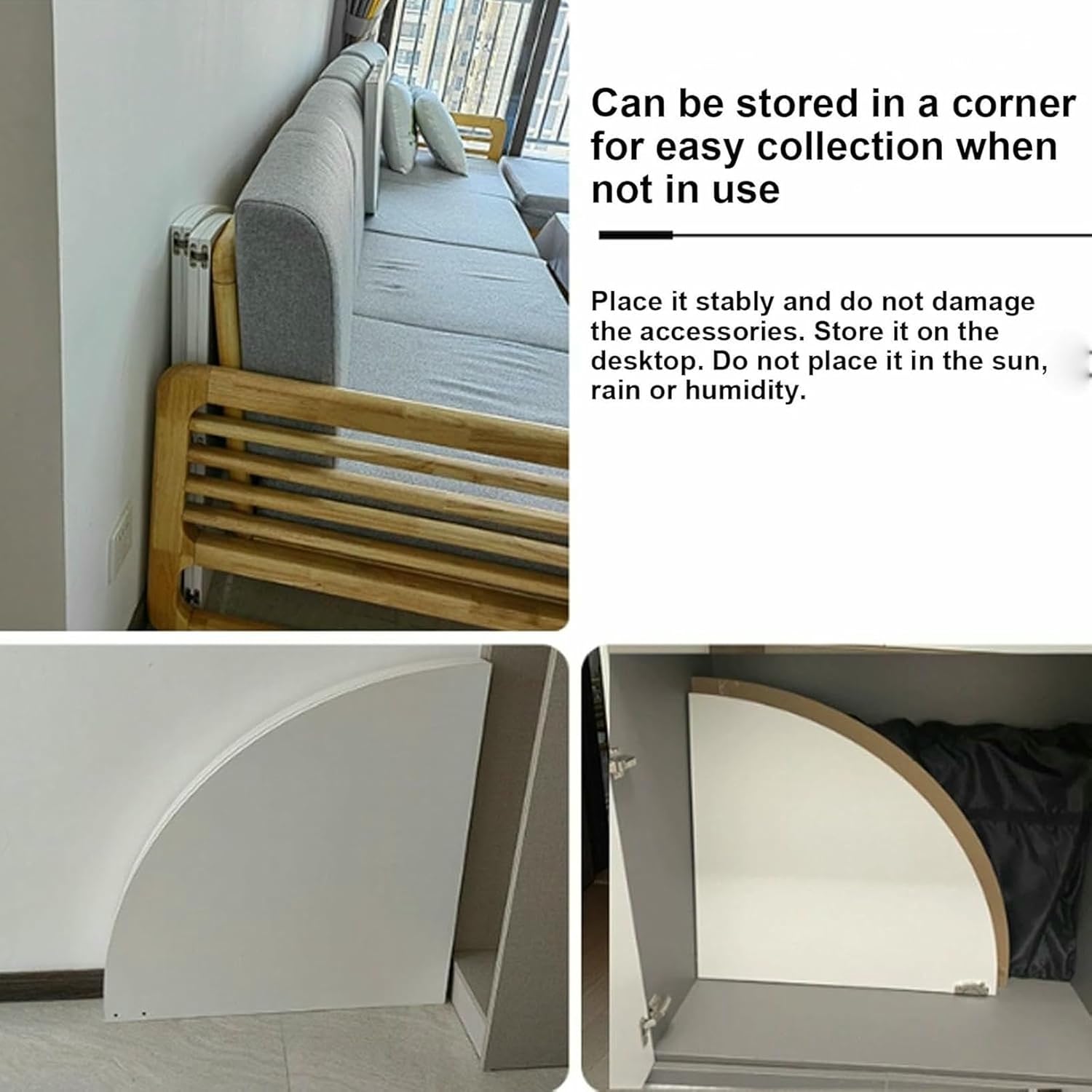 Wood Round Table Top Space Saving, Large Round Foldable Table Top, Catering Banquet Party Table No Legs, Foldable Table Top Extender