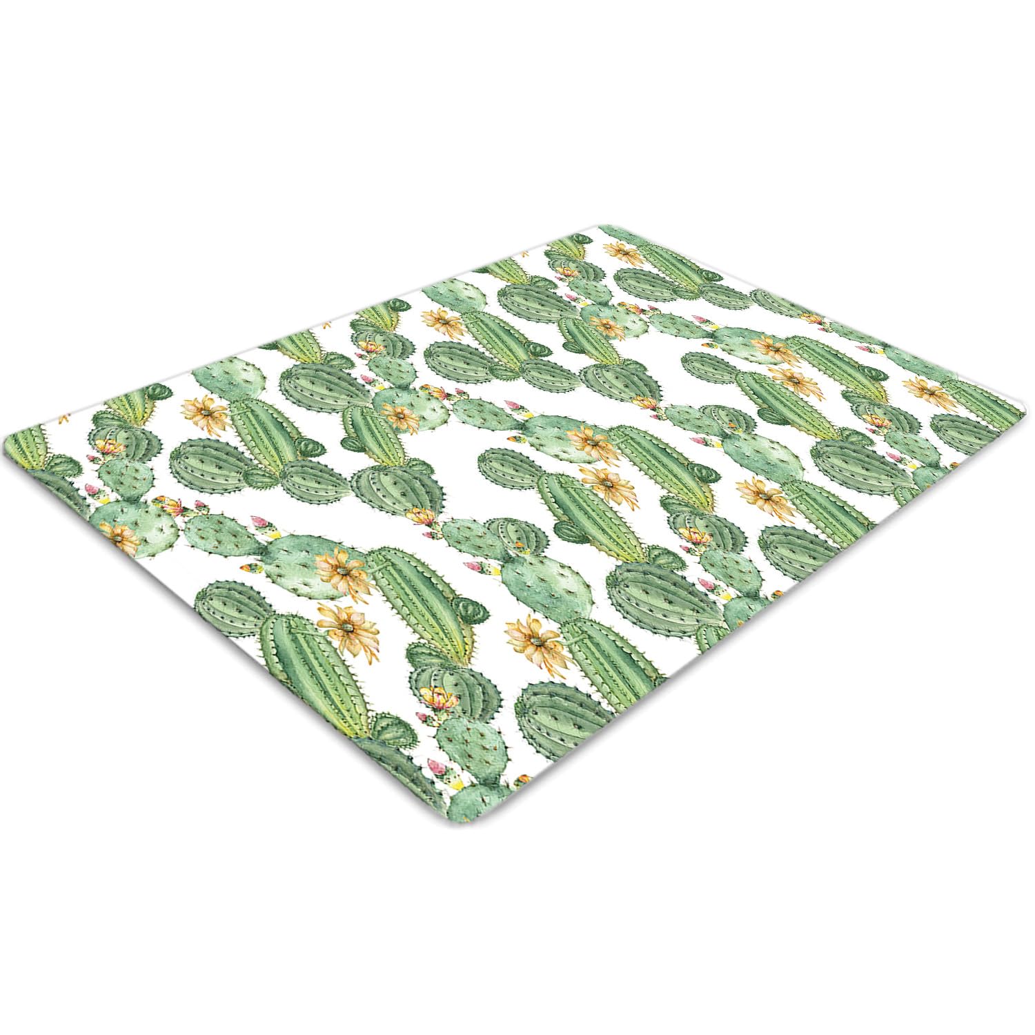 Tapis de chaise pour le bureau à la maison motif cactus fleuri
