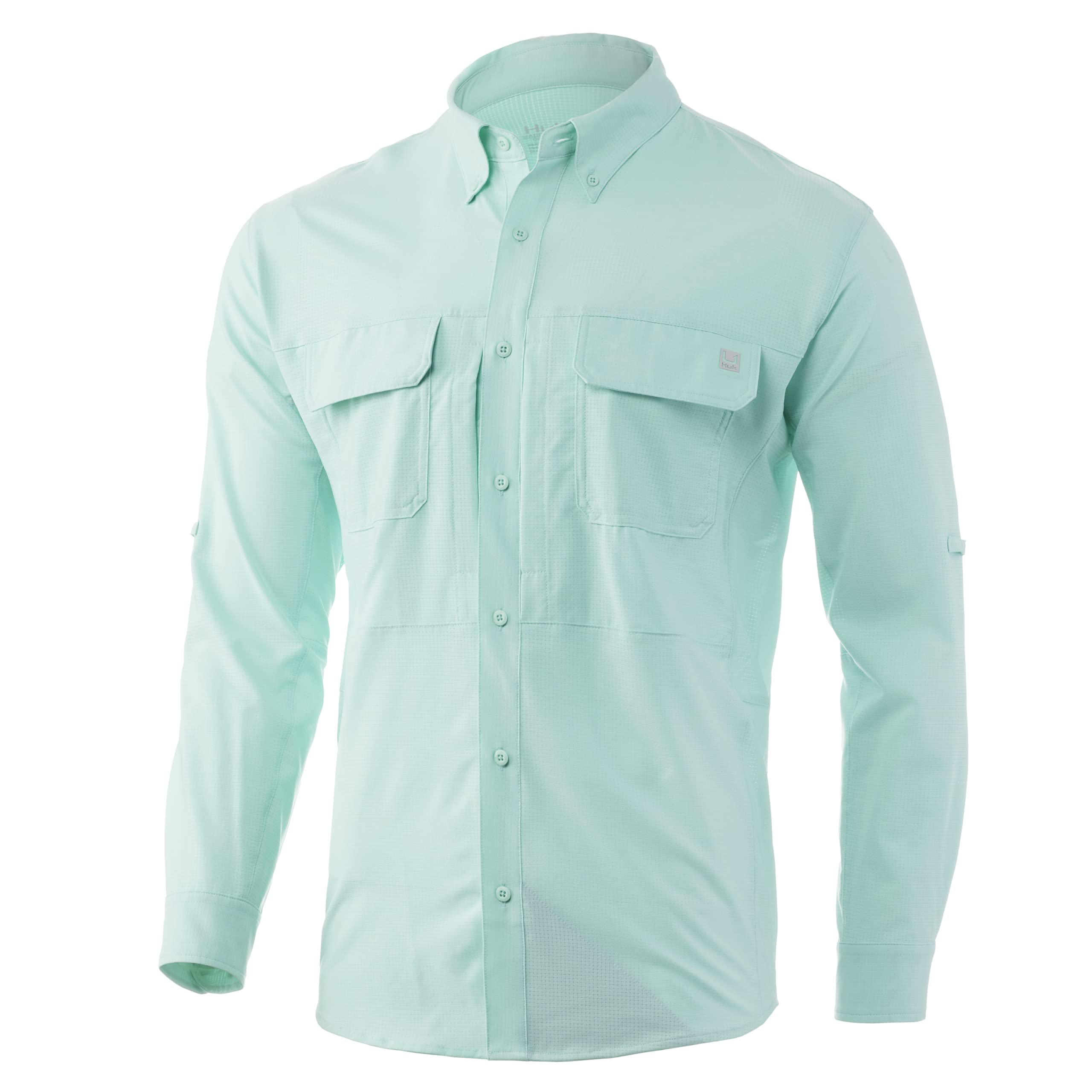 HUK Men's A1a Long Sleeve Fishing Button Down Shirt +30 UPF