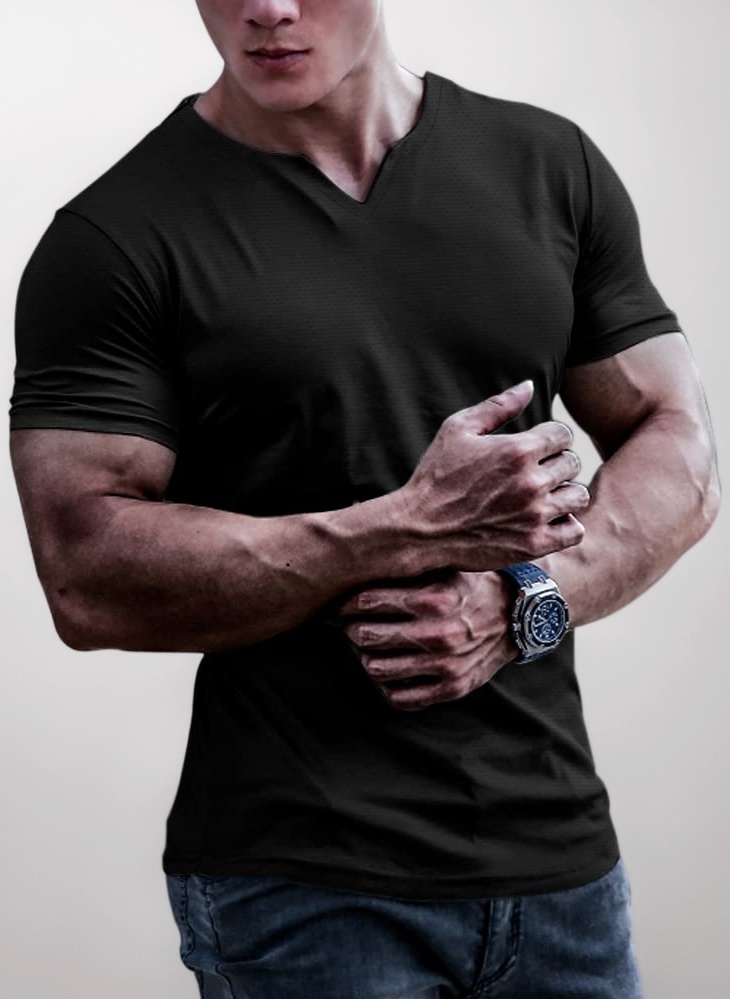 Mens Short Sleeve Bodybuilding Athletic Shirts Tees Quick Dry Muscle T-Shirt Gym Workout Top