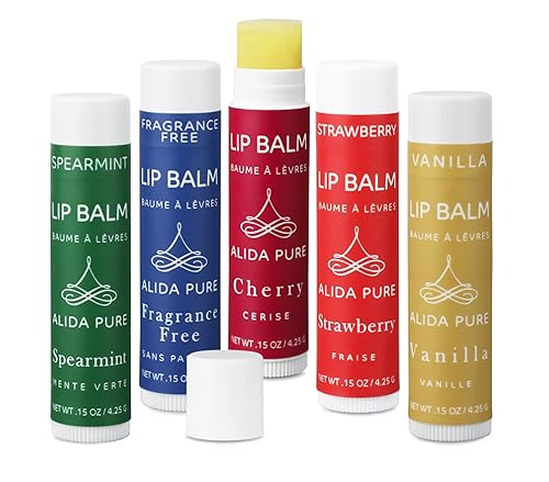 Miniatura 6 de ALIDA PURE Colección de bálsamo labial floral, juego de bálsamo labial vegano, para labios secos y agrietados, juego de 3 tubos