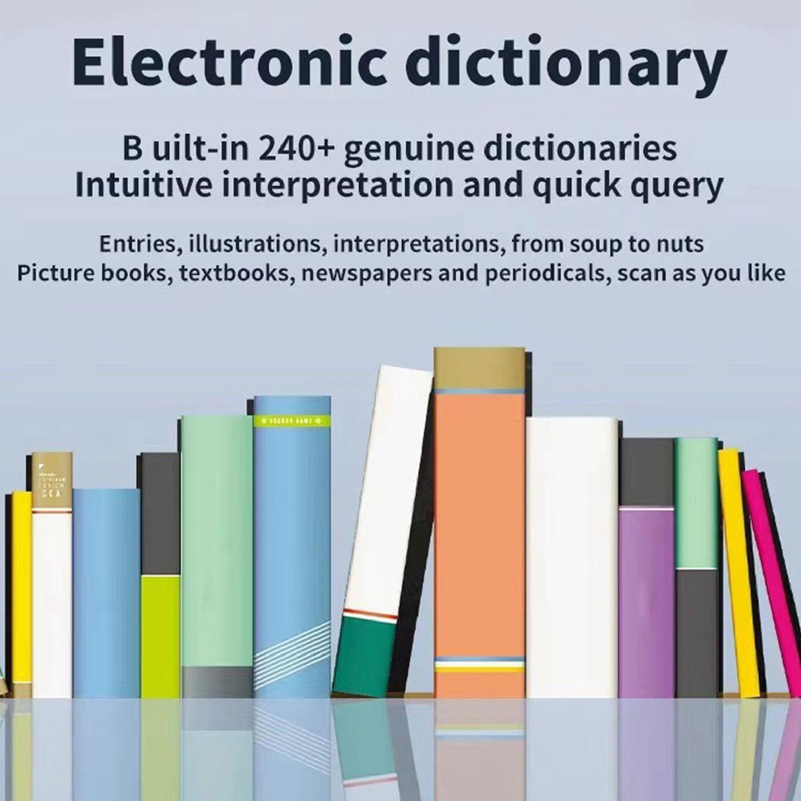 Penna da lettura con scansione e schermo da 2,22 pollici - Traduttore linguistico e dizionario elettronico per studenti - Dispositivo di traduzione offline e online con banca di