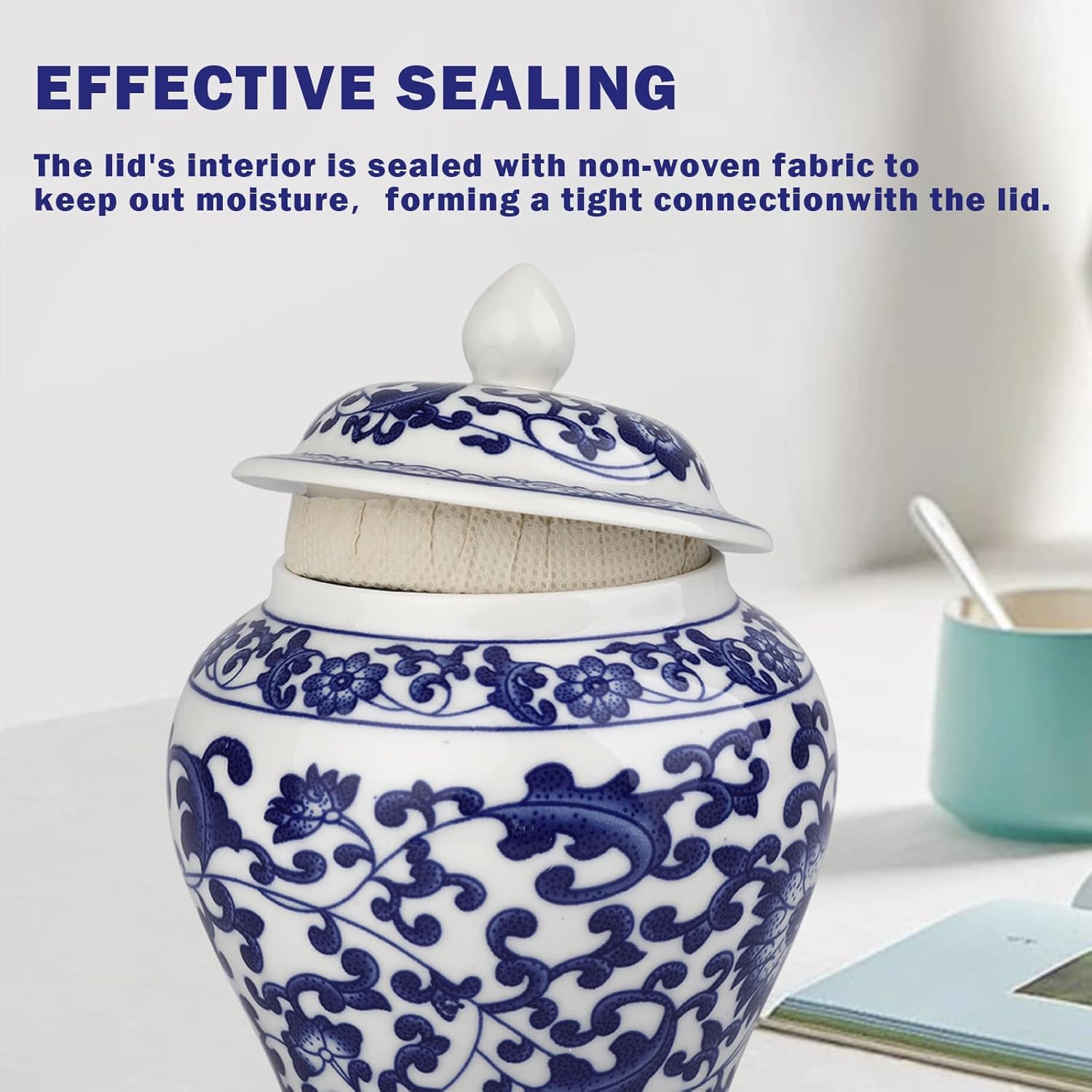 Set of 4 Small Blue and White Vintage Vase Porcelain Ginger Jars Mini Chinoiserie Vase for Home Bedroom Table Accent Shelf Tabletop Decor