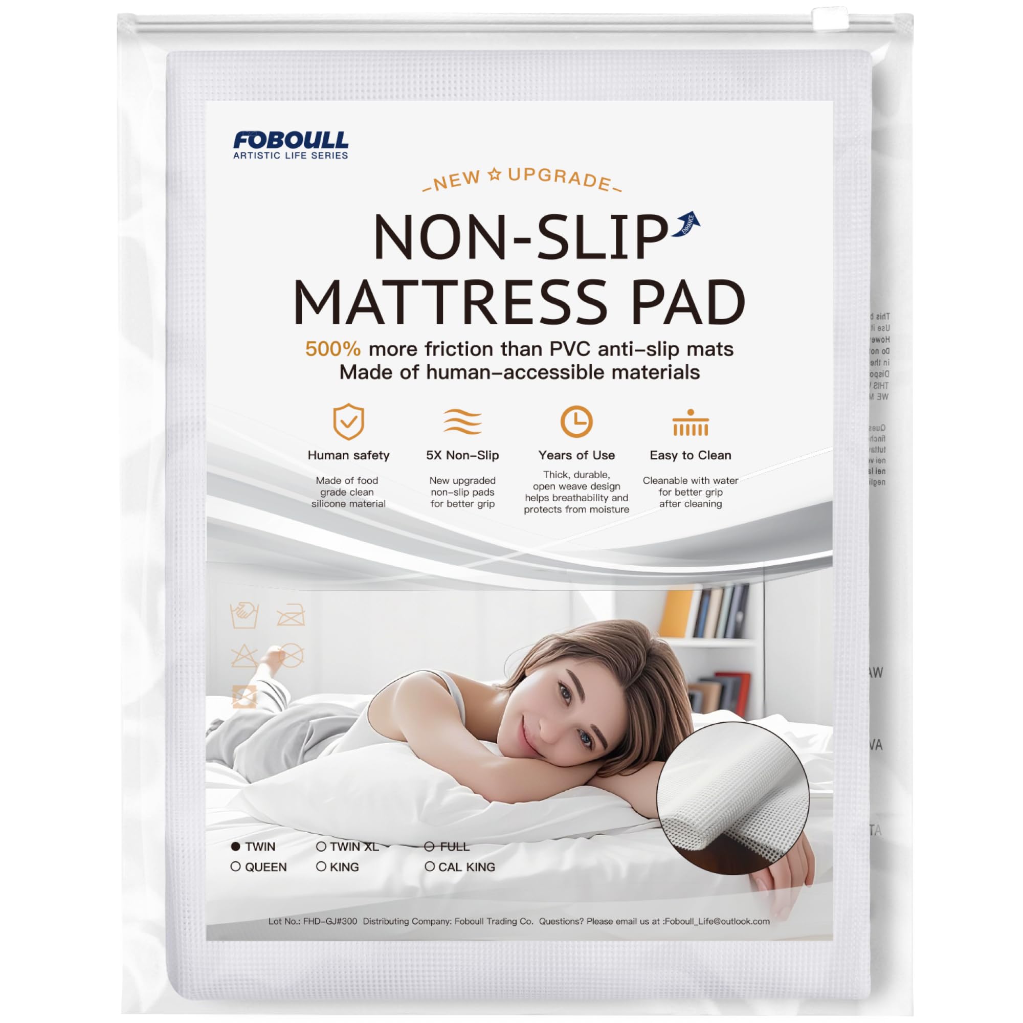 Silicone Mattress Slide Stopper and Gripper, 5X Anti - Slip, Non Slip Mattress pad,Keep Bed and Topper Pad from Sliding for Sofa, Couch, Chair Cushion, Mattresses, Easy Trim Pads, Twin-image-22