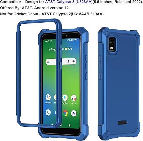 Miniatura 2 de Ailiber ATT Calypso 3 ATT Calypso 3U328AA - Funda de teléfono con protector de pantalla protección de estructura de 2 capas parachoques de TPU