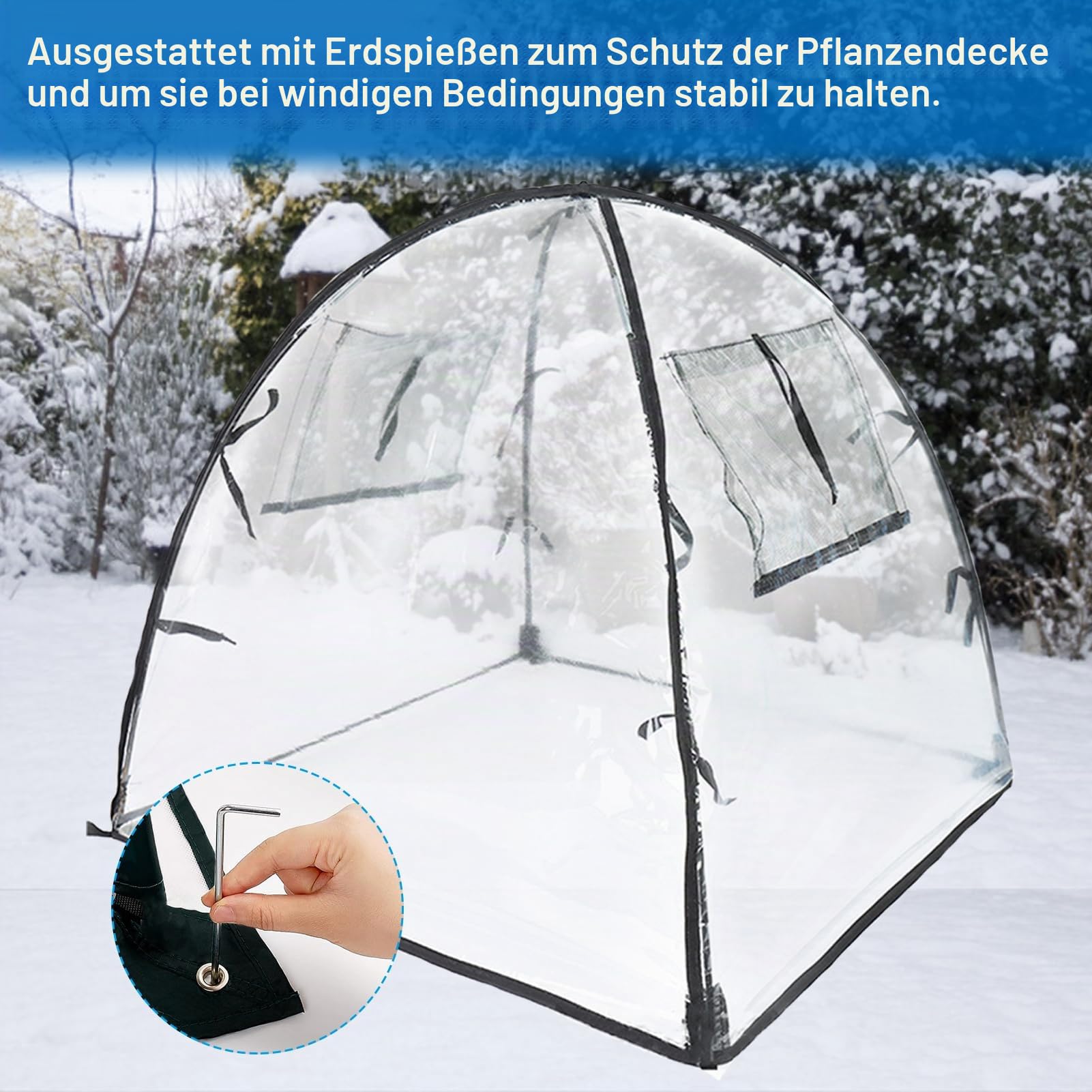 2 Stück überwinterungszelt für Pflanzen, winterschutz für kübelpflanzen, Frostschutz winterschutz für Pflanzen, überwinterungszelt für Pflanzen frostsicher, Wiederverwendbar , 71 * 71 * 75cm