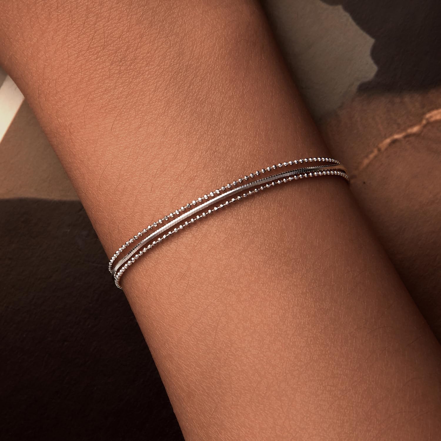 Pulsera con Inicial de corazón de Plata, Pulseras para Mujer, Pulsera de Plata con Capas delicadas Hechas a Mano, Pulsera con corazón con Inicial de Letra