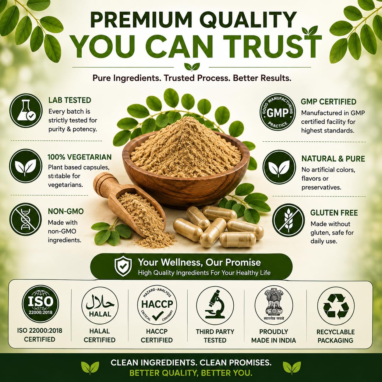 Moringa MaxHerb Capsules | Moringa Essential Nutrition | 100% Natural Moringa Leaf Extract with Vitamins A, C, E | Supports PCOS, Hormonal Balance, Energy, Skin | Vegan, Pack of 60 — Amazon image 7