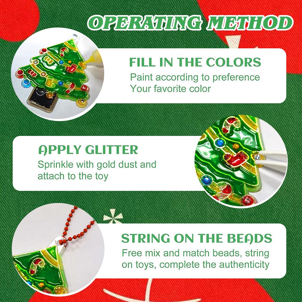 DIY Kristallfarben Set Weihnachtsedition - 12 Bastelsets Mit Glitzer Und Diamanten Für Kinder