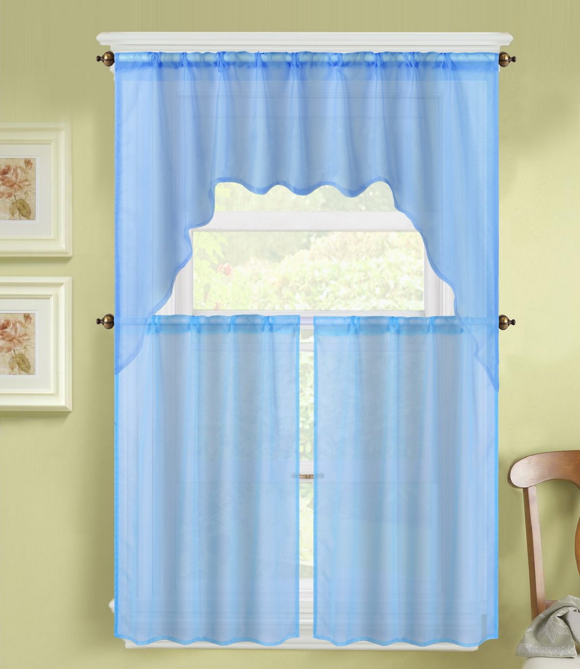 Blue Kitchen Curtains Swags Curtains & Drapes 2023