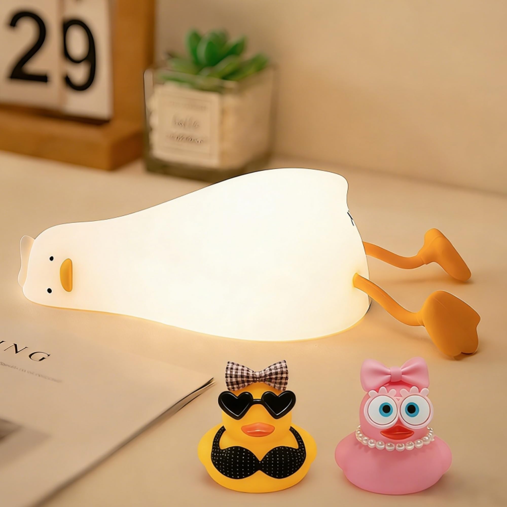 Lying Flat Duck Night Light,Cute White Elephant Gifts,Existential