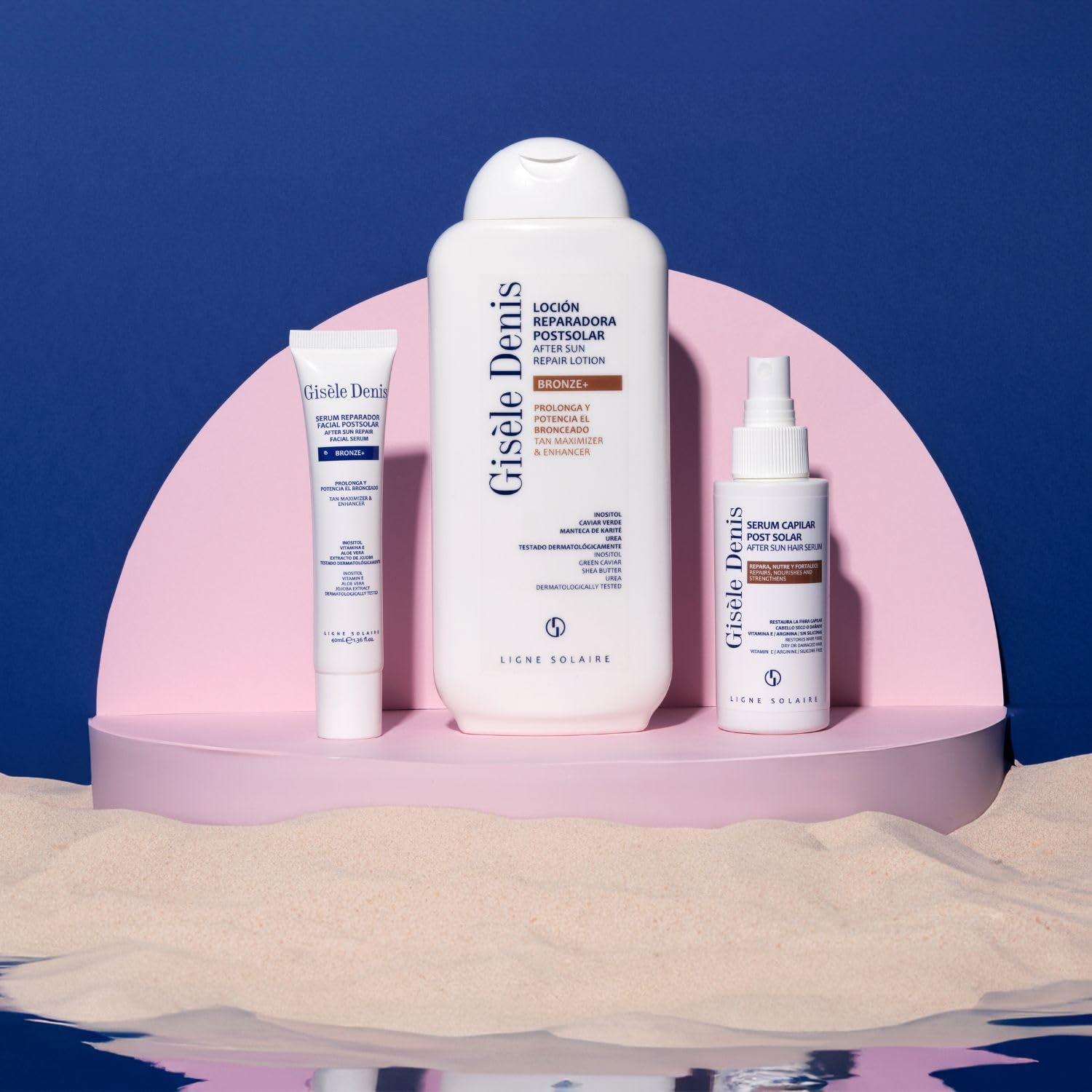 GISÈLE DENIS - Aftersun Bronze +, 400 ml, Crema Cuerpo, Cuidado de la Piel, Loción Reparadora Postsolar, con Inositol, Caviar Verde, Urea y Manteca de Karité, Nutre, Hidrata y Repara la Piel