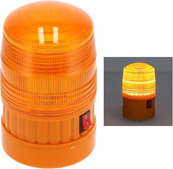 Entatial LED Warning Light, 3W Orange Strobe, Magnet Mount, Requires 4 AA Batteries Not Included, Traffic/Construction/Road Block Signal