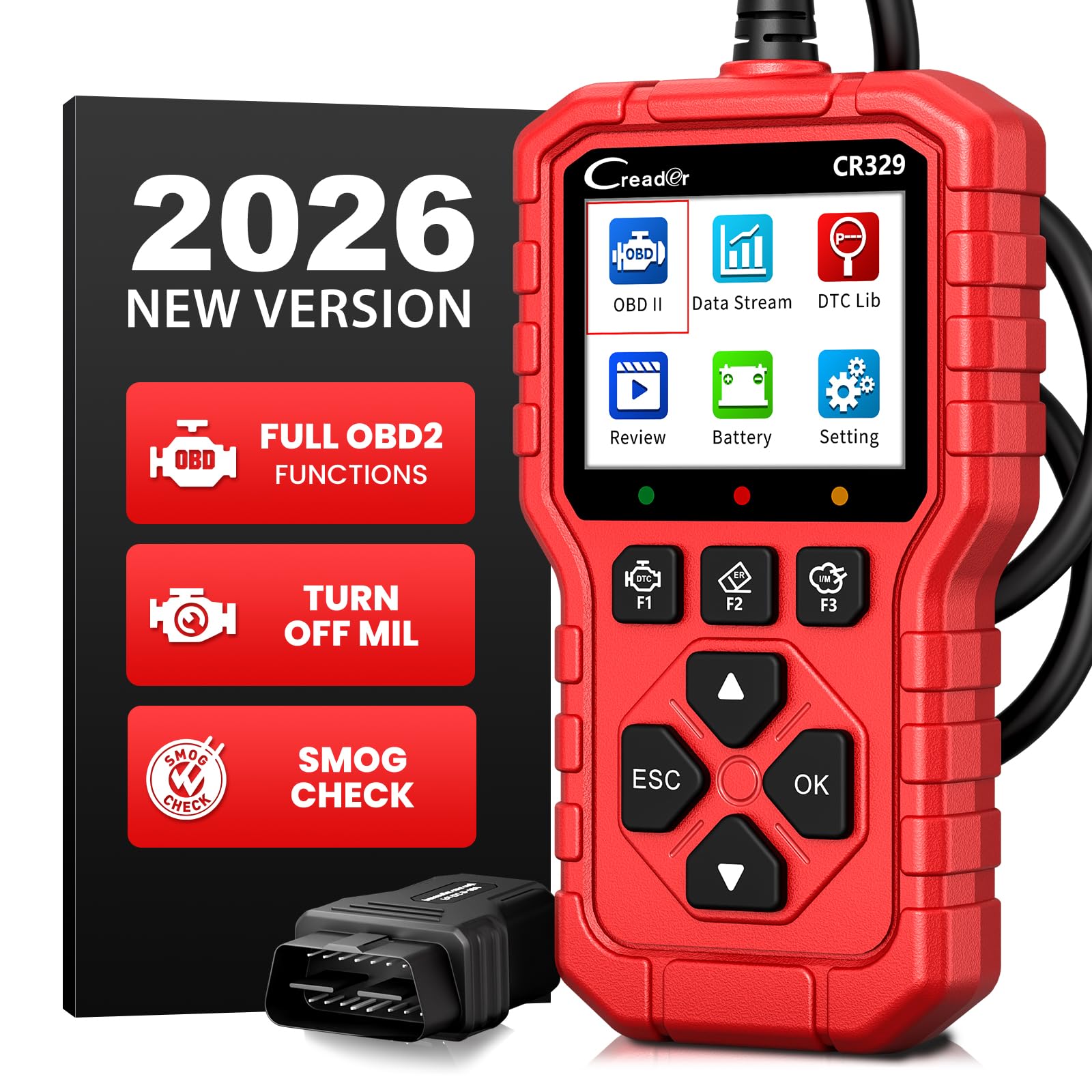 LAUNCH CR329 OBD2 Auto Diagnostica per Spia Motore Codici Auto Diagnosi Auto, Dati Live, Lettura E Cancellazione Codici, Test Batteria 12V, per Auto 1996-2026