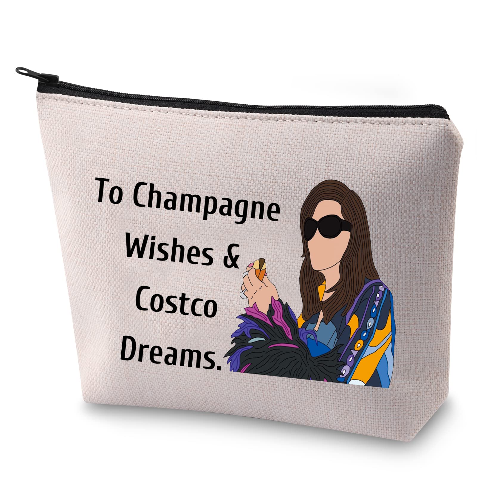 BLUPARK Real Housewife Makeup Bag Reality TV Gift To Champagne Wishes and Costco Dreams Cosmetic Bag for Fans(Champagne Wishes)