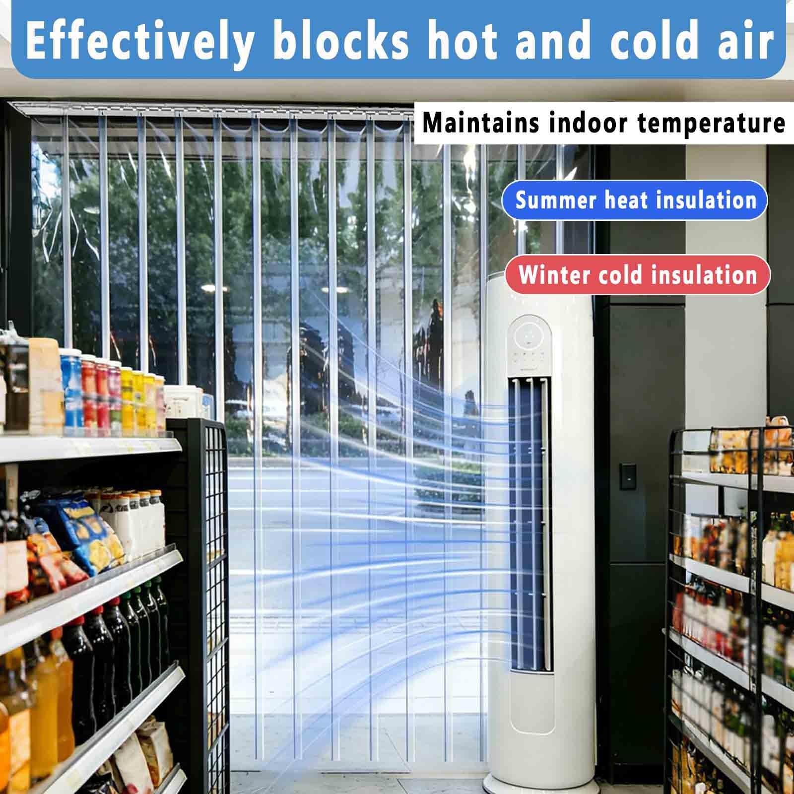 Rideau À Lanière PVCTransparent Rideaux À Lamelles Verticales Plastique Rideau Exterieur Porte Anti Chaleur Rideaux D'extérieur Imperméable(1.6mm,W15cmxH255cm)