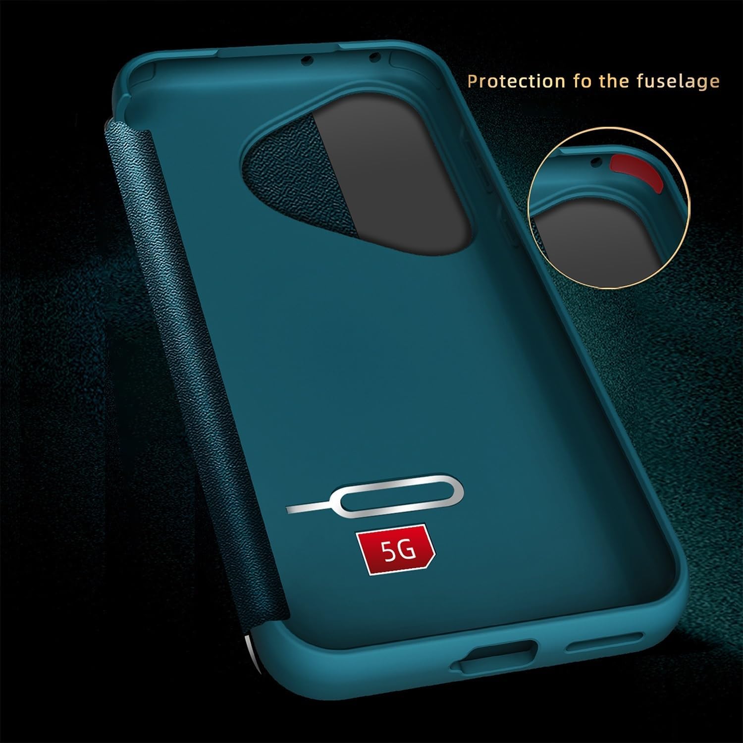 Smart Case Compatible with Huawei Pura 70 Pro, Translucent View Window Ultra Slim Leather Protective Case for Huawei Pura 70 Pro（Orange）