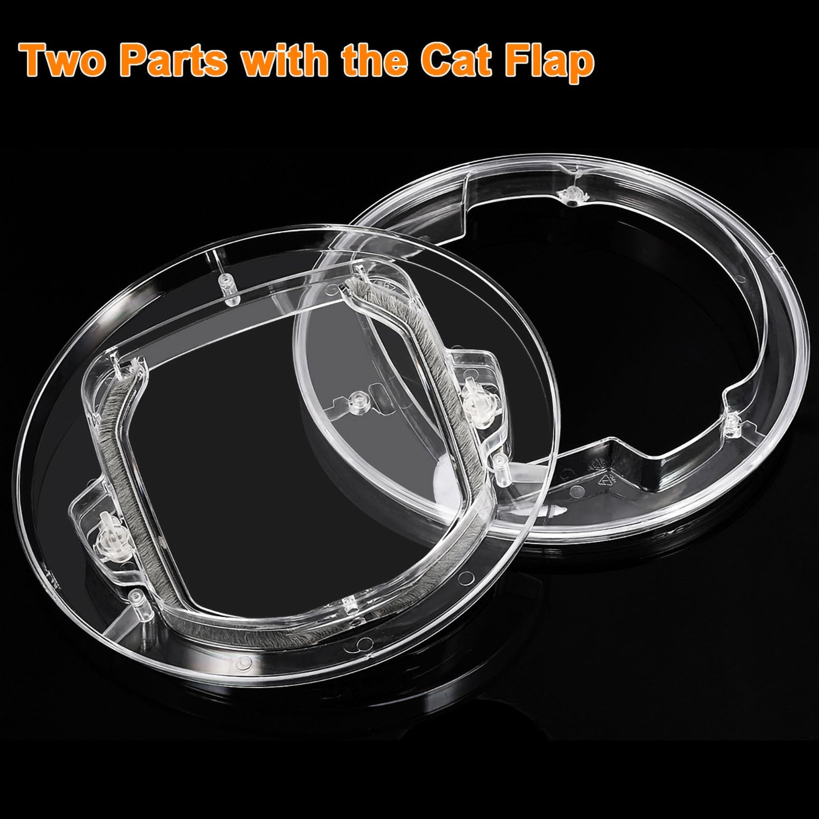 Pet Door for Glass Windows 4-way Locking Cat Flap, Small Dog and Cat Entry, #446 - Image 4