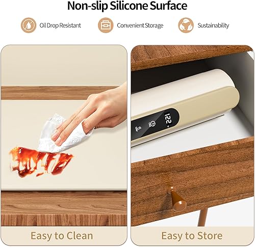 Miniatura 4 de Tapete eléctrico de calentamiento de alimentos para calefacción, bandeja de calentamiento portátil de silicona plegable de 15 x 23.6 pulgadas con 6