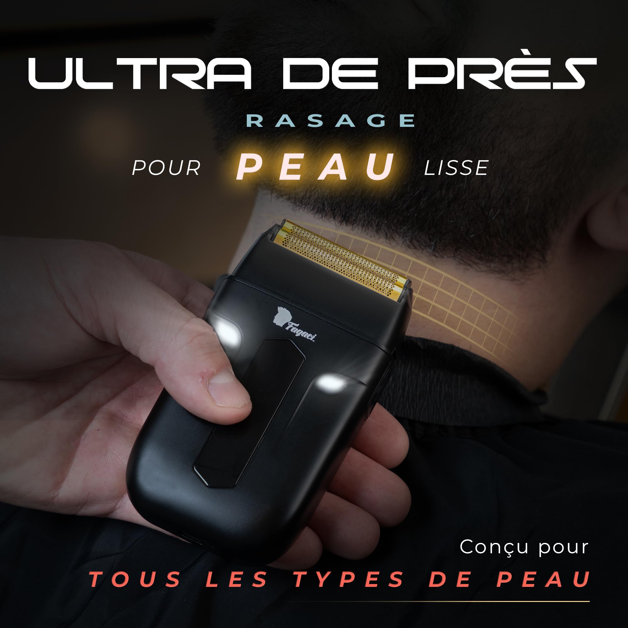 Fagaci Rasoir Homme, Rasoir à Grille Barbier 8500 RPM Sans Irritation | Zéro irritation, doux pour les peaux sensibles, Coupe nano-close de la mâchoire au cou, Couple élevé pour un poil épais