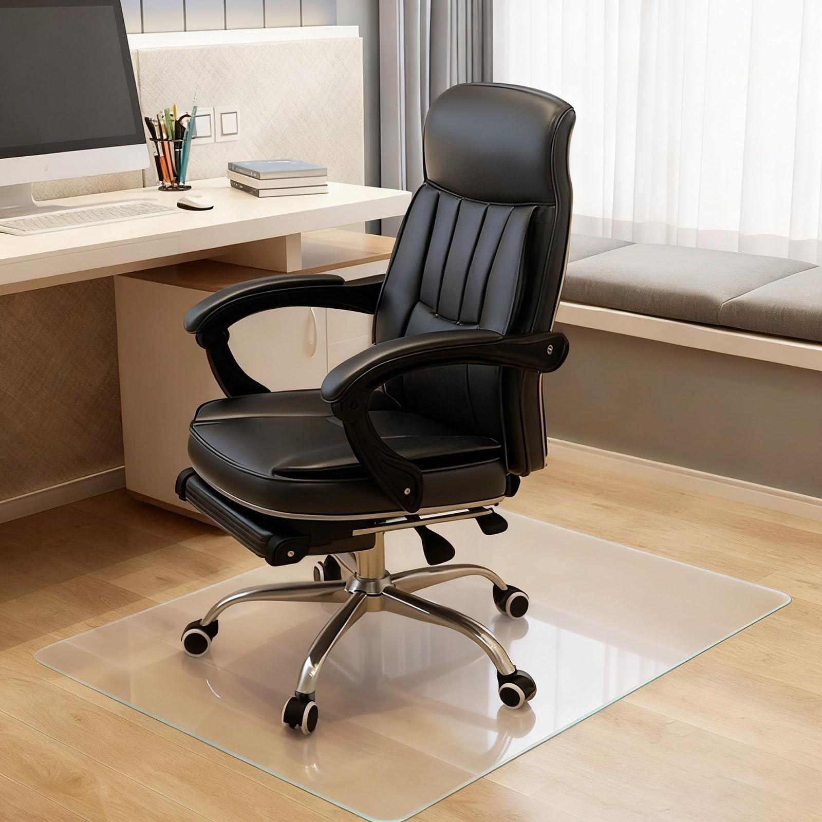Office Chair Mat for Hardwood Floor Heavy Duty Floor Protector Computer Desk Chair Mat for Home 1 5mm