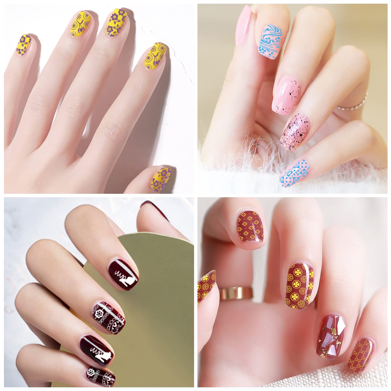 Biutee Nail Art Stamping 30 Placas con Sello y Rascador, Estampacion Uñas