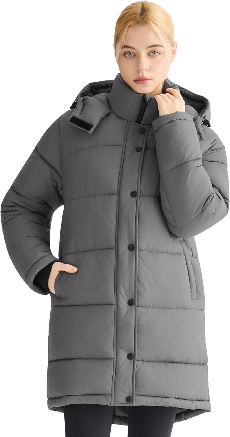 Orolay CHIIONE Winter Puffer Jacket Women's Mid-Length Relaxed Fit Warm Down Coat with Hood, Windproof Winter Parka
