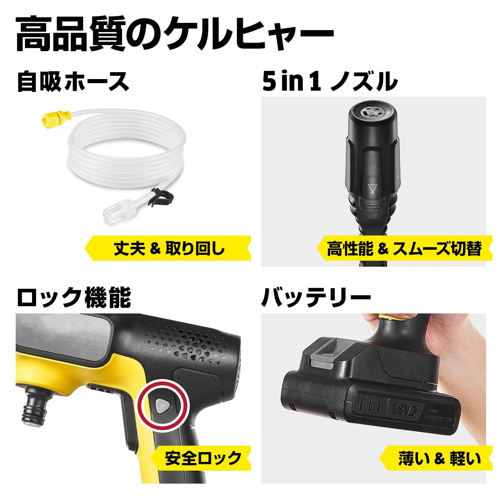 Amazon | コードレス高圧洗浄機 OC 5 Handy CB USB-C充電式(10W以上