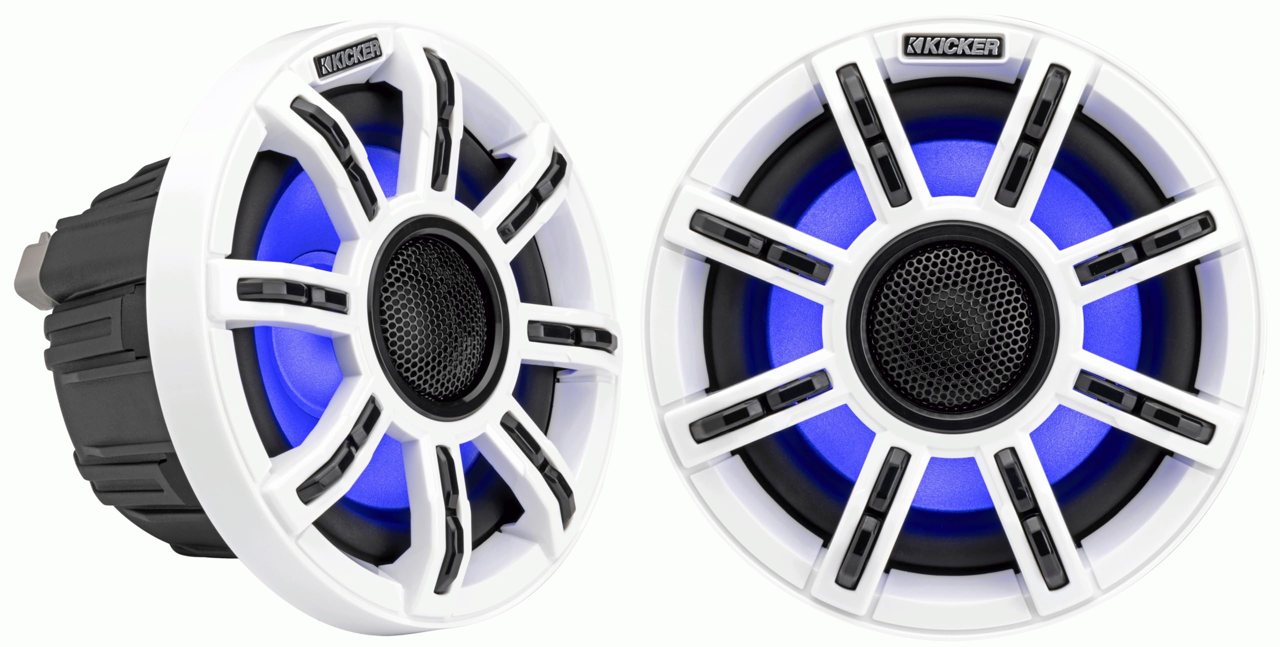 KICKER 51MSC654 - MSC 6.5-Inch Premium Marine 4-Ohm LED Coaxial System, Pair