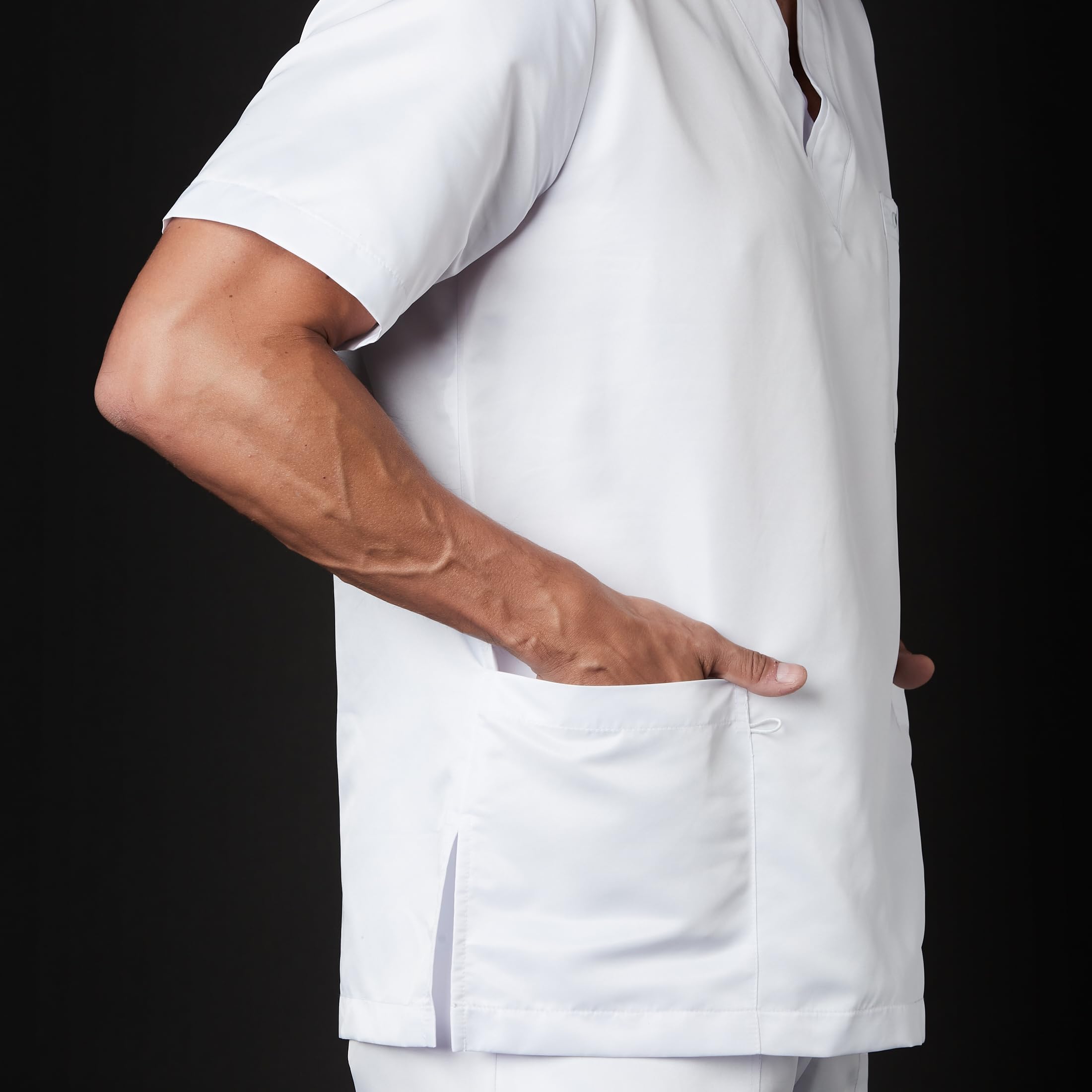 GALLANTDALE Mundur Sanitarny Piżama Odzież Robocza Dr House Mężczyzna Sterylizowalny Przeciwbakteryjny Odporny Lekarz Weterynaryjny Lekarz Kolory, Biały, XL
