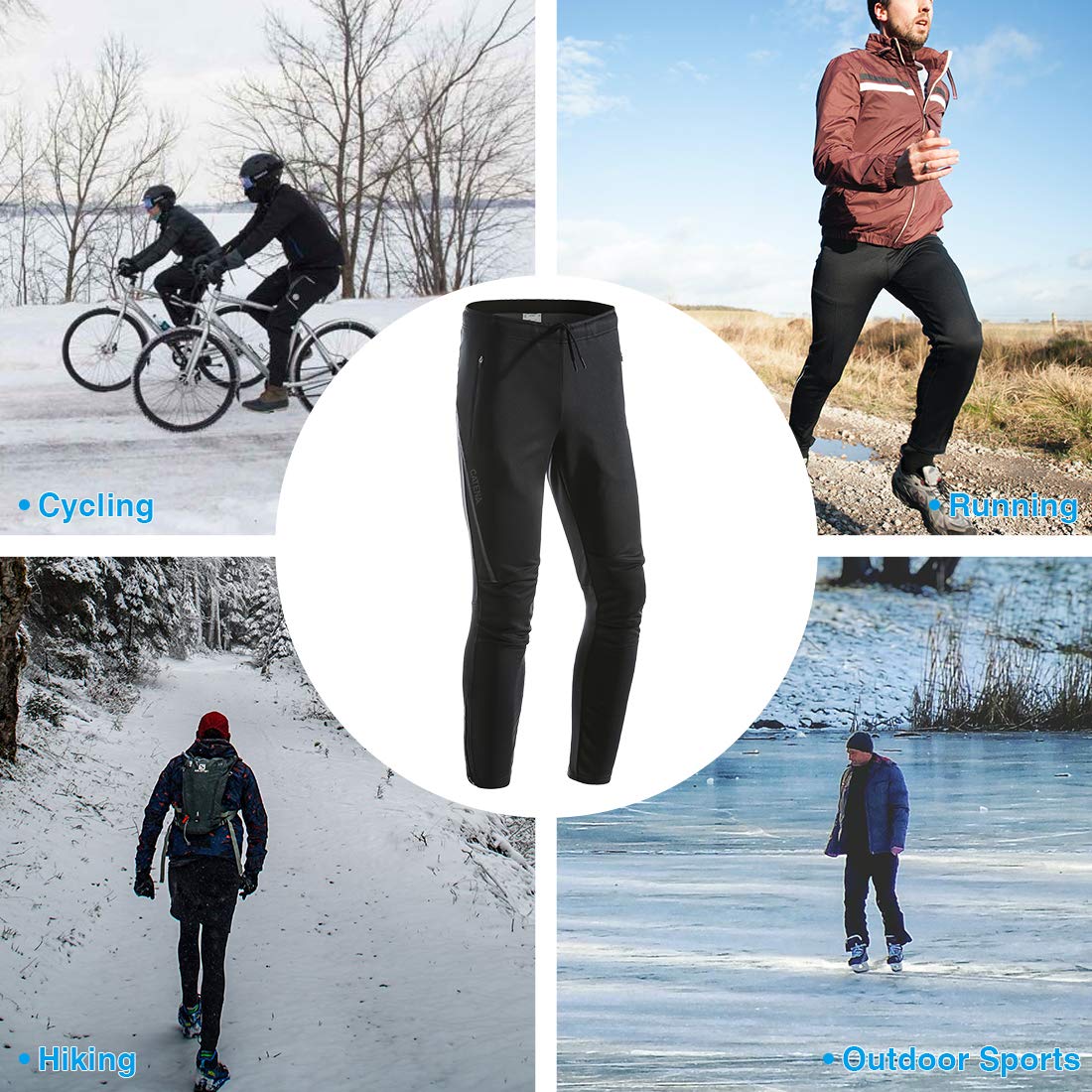 CATENA Fahrradhose Winter Herren Wasserabweisend Softshellhose Wanderhose Winddicht Outdoorhose Fleece Warm Thermohose Skihose Trekkinghose